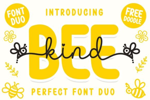 Bee Kind Duo Font for Creative Makers
